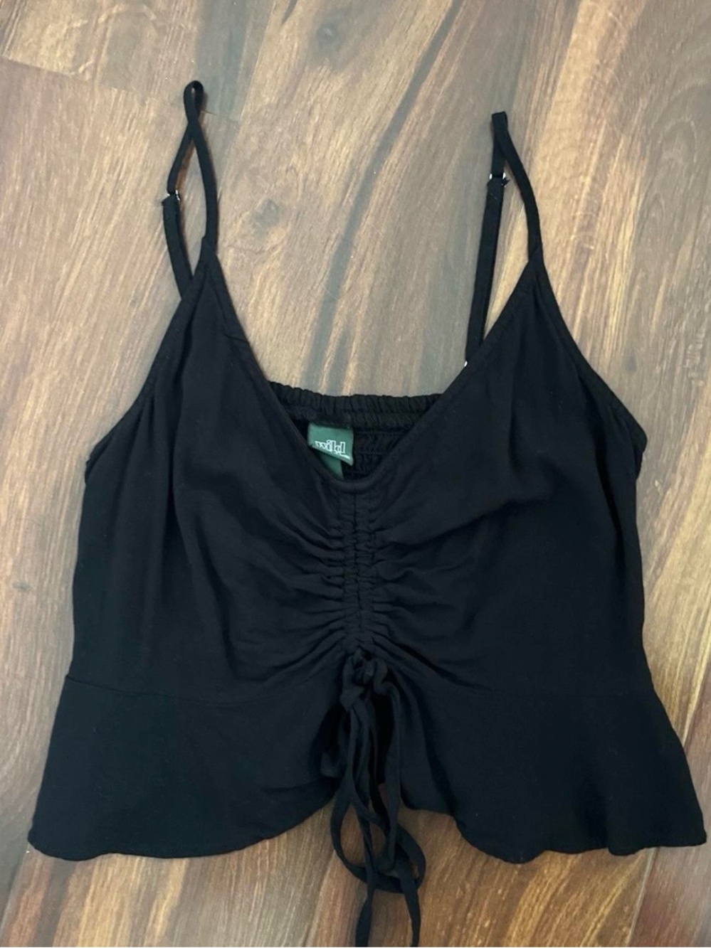wild fable Black Ruched Drawstring Cami